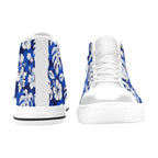 Blue Hawaiian Floral - Women's High Top Canvas Shoes Womens Classic High Top Shoes Plants Printed Offshore