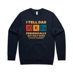 I Tell Dad Jokes Periodically, Periodic Table AS Colour Stencil Crew Sweatshirt Navy Dad Printed In Australia Science