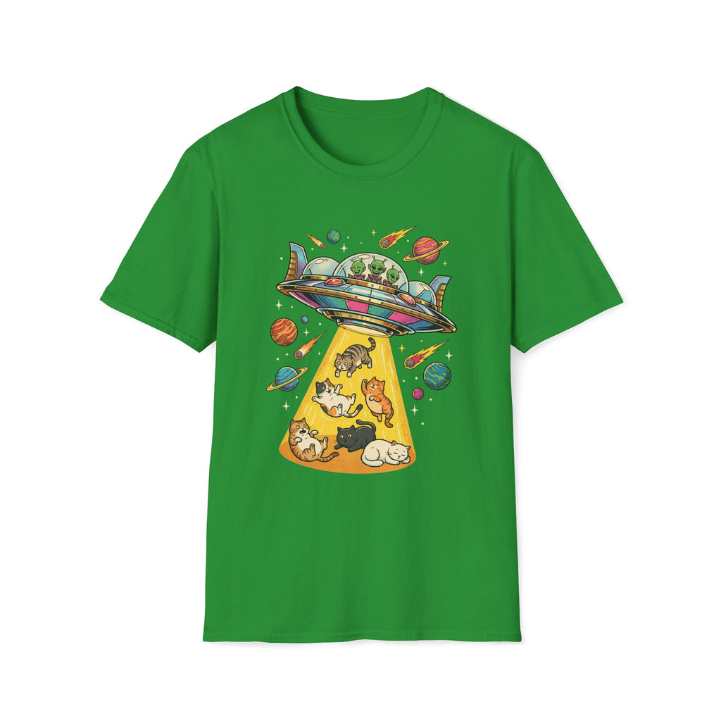 UFO Cat Abduction Unisex T-Shirt Unisex Adult T-shirt animal Globally Fulfilled Sci Fi
