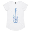 Guitar - Womens Scoop Neck T-Shirt White Womens Scoop Neck T-shirt Music Printed In Australia