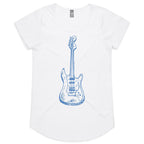 Guitar - Womens Scoop Neck T-Shirt White Womens Scoop Neck T-shirt Music Printed In Australia