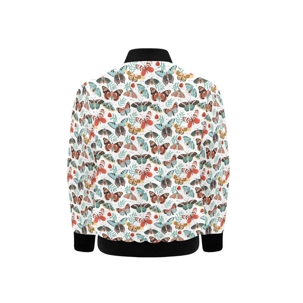 Pretty Moths And Butterflies Kids Bomber Jacket Kids Bomber Jacket animal Printed Offshore