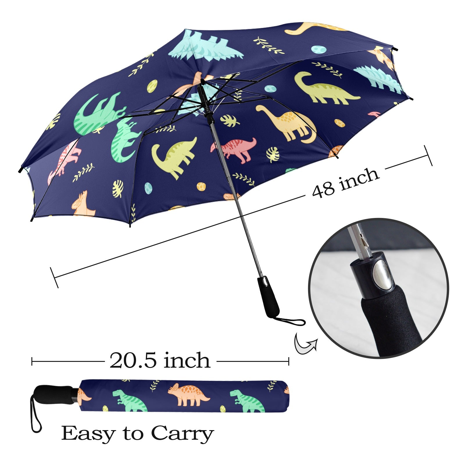 Dinosaurs - Semi-Automatic Foldable Umbrella (Model U12) Semi-Automatic Foldable Umbrella (U12)
