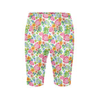 Bright Painted Tropical Women's Bike Shorts With Side Pockets