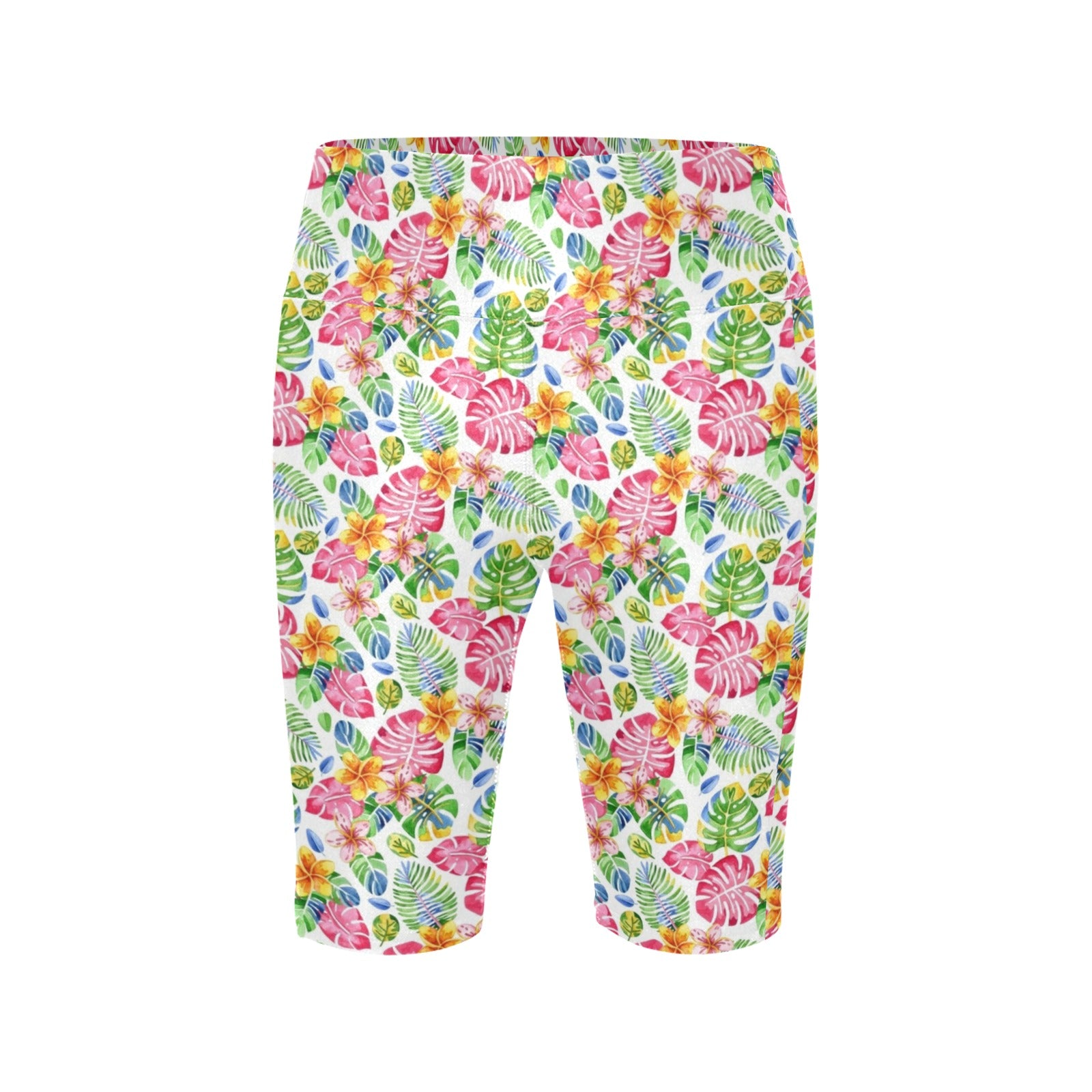 Bright Painted Tropical Women's Bike Shorts With Side Pockets