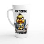 I Don't Know, I Just Work Here, Duck - White Latte 17oz Ceramic Mug Default Title Latte Mug animal Globally Fulfilled Work