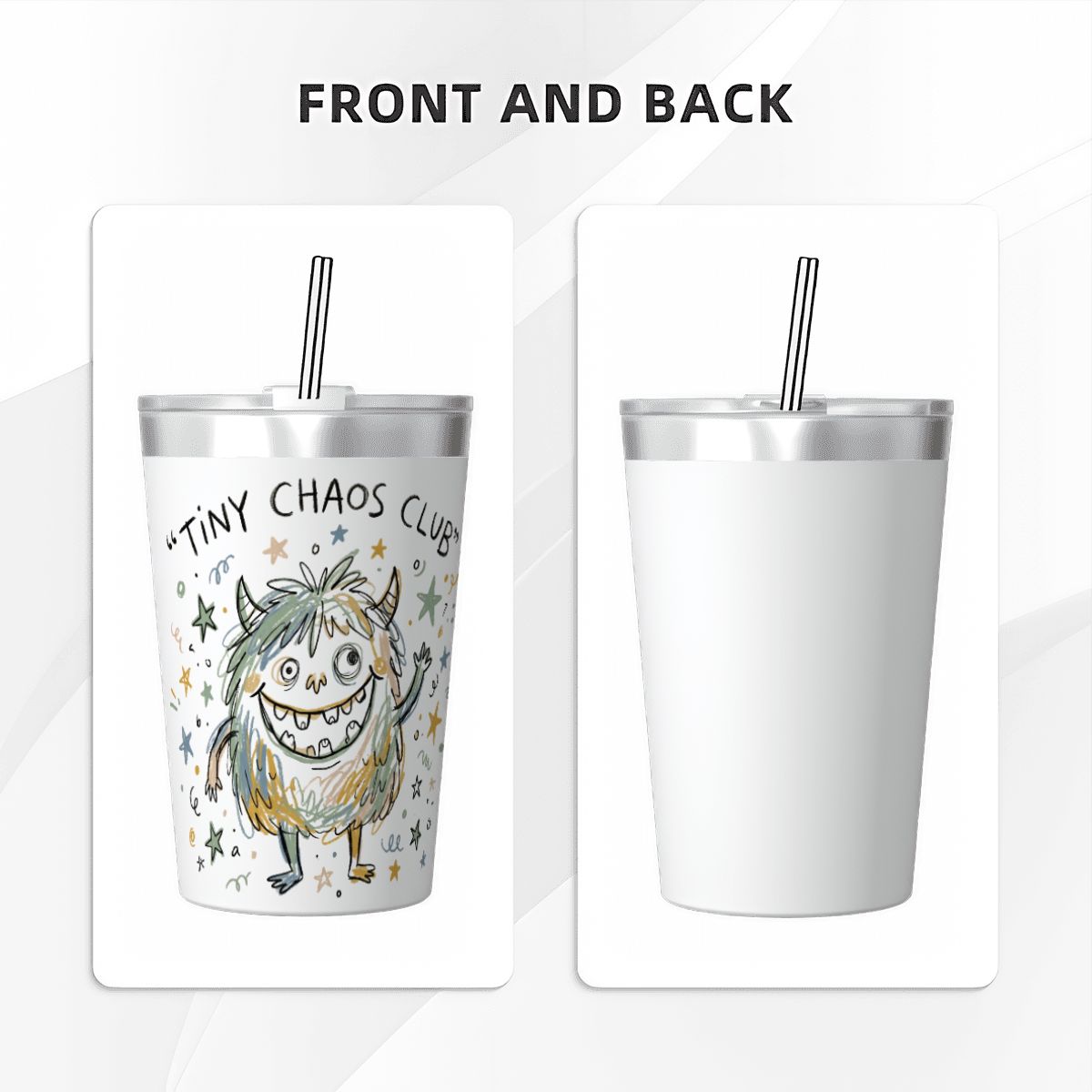 Monster Tiny Chaos Club Small Stainless Steel Travel Mug Cup 12oz/350ml