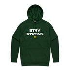 Stay Strong, WIFI - Mens Hoodie Forest Green Mens Hoodie Printed In Australia Tech