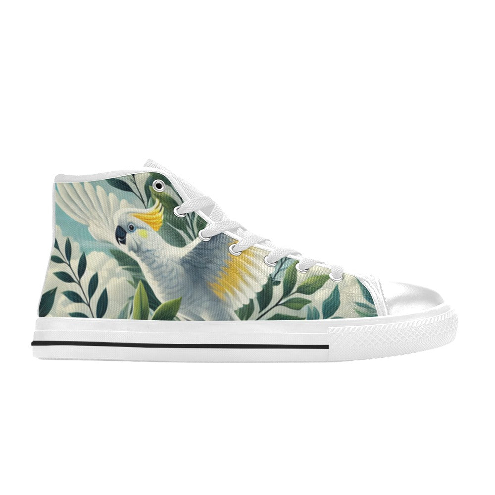 Cockatoo Women's High Top Canvas Shoes Womens Classic High Top Shoes animal Printed Offshore