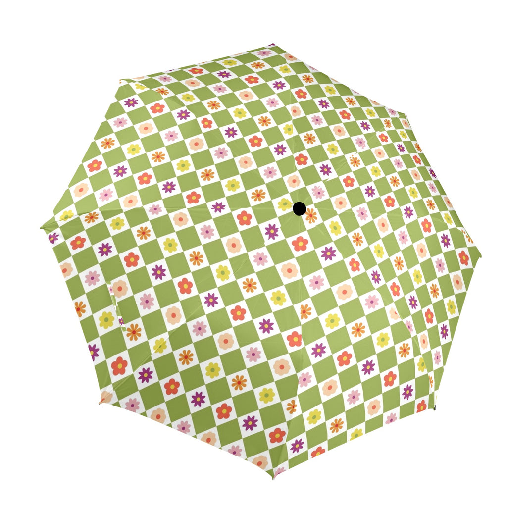 Flower Check Umbrella One Size Umbrella Plants Printed Offshore