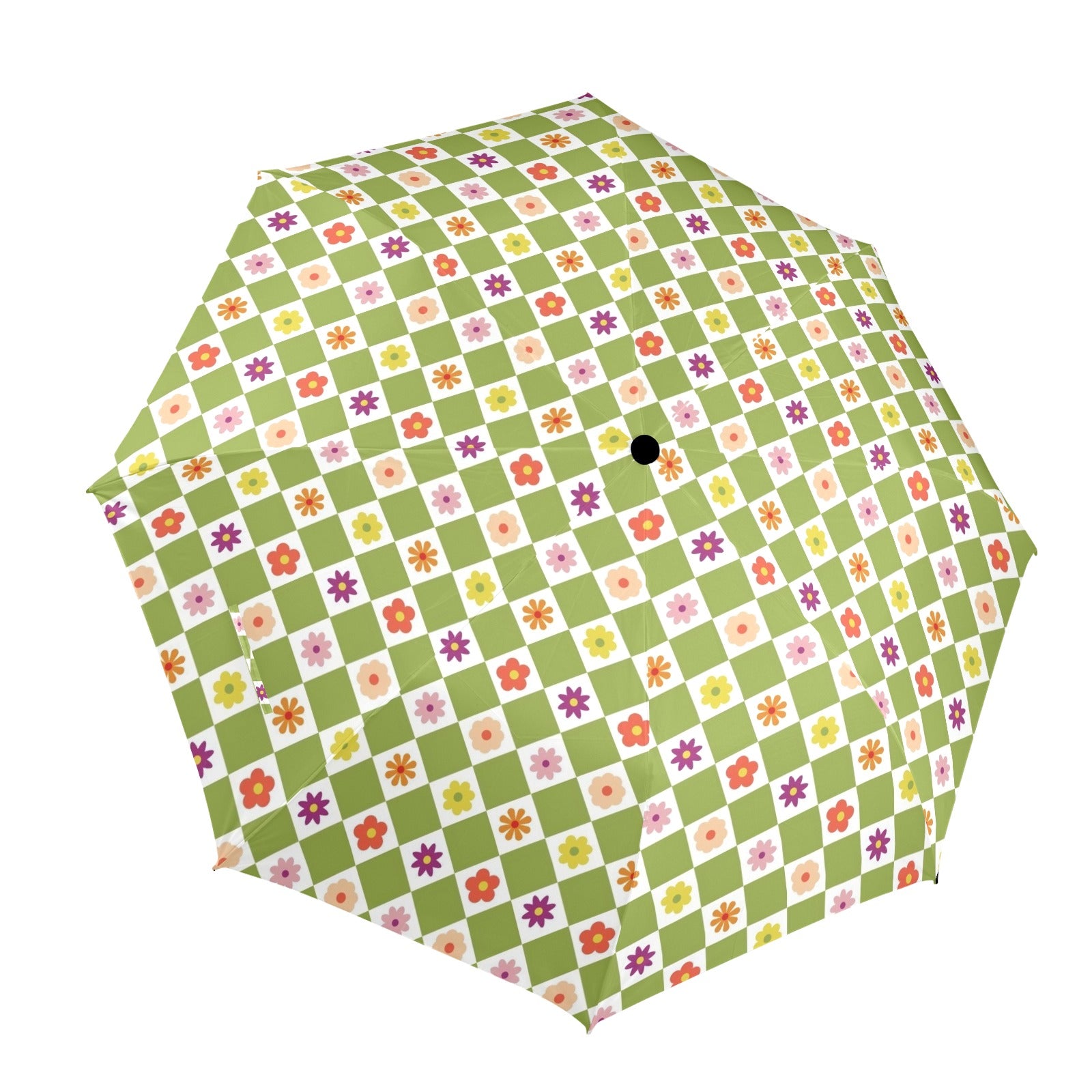 Flower Check Umbrella One Size Umbrella Plants Printed Offshore