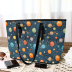 Galaxy - Leather Tote Bag-Large