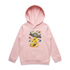UFO Cat Abduction Kid's AS Colour Hoodie Pink Kids Hoodie animal Printed In Australia Sci Fi