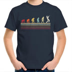 Trumpet Player Evolution - Kids Youth T-Shirt Navy Kids Youth T-shirt Music Printed In Australia