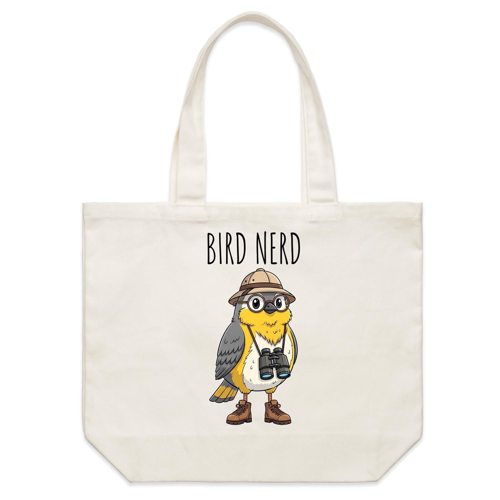 Bird Nerd 2 Shoulder Canvas Tote Bag Default Title Large Tote Bag animal Birds Printed In Australia