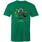 Alien Commute - Mens T-Shirt Kelly Green Mens T-shirt Printed In Australia Sci Fi