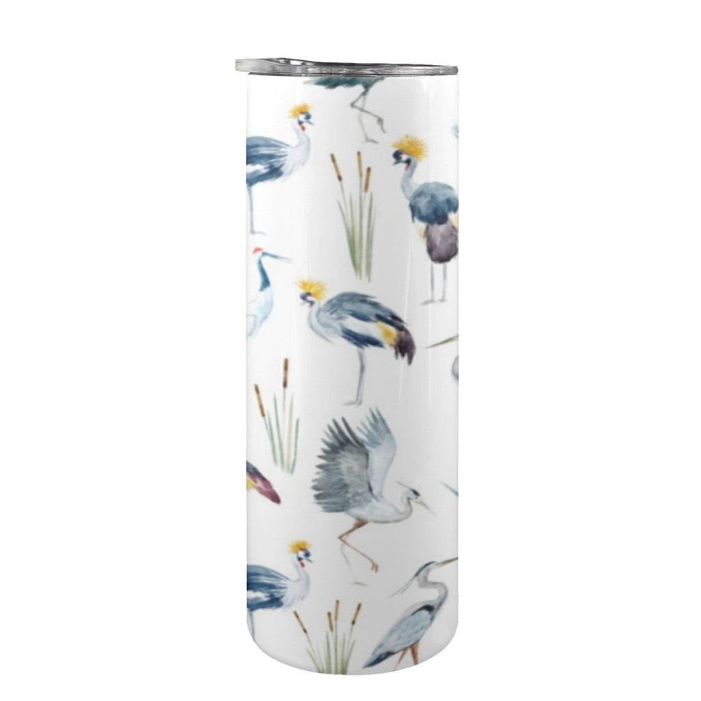 Crane Birds 20oz Tall Skinny Tumbler with Lid and Straw