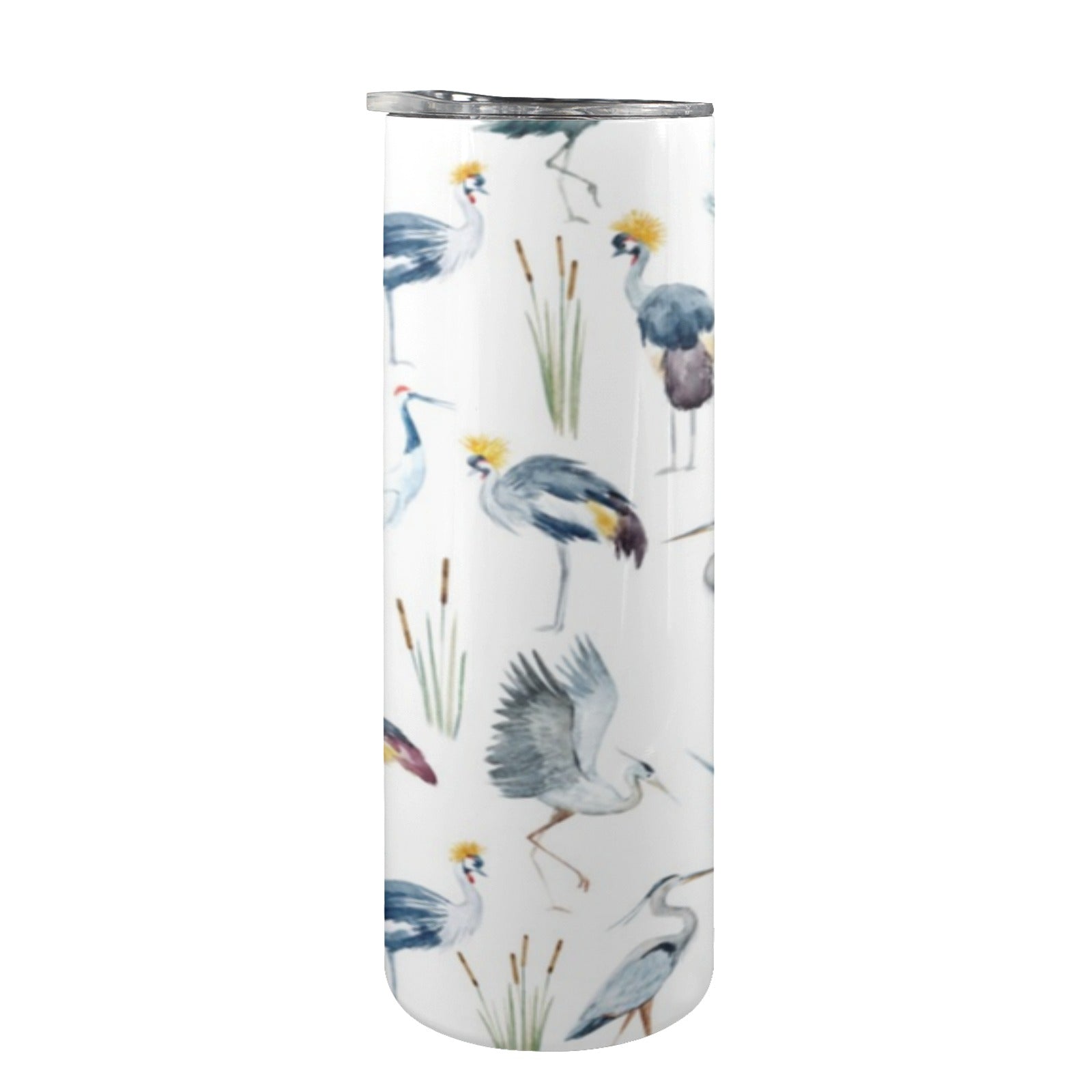 Crane Birds 20oz Tall Skinny Tumbler with Lid and Straw