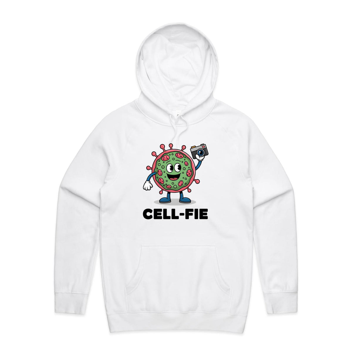 Cell-fie Cell Selfie Men's AS Colour Hoodie White Mens Hoodie Printed In Australia Science