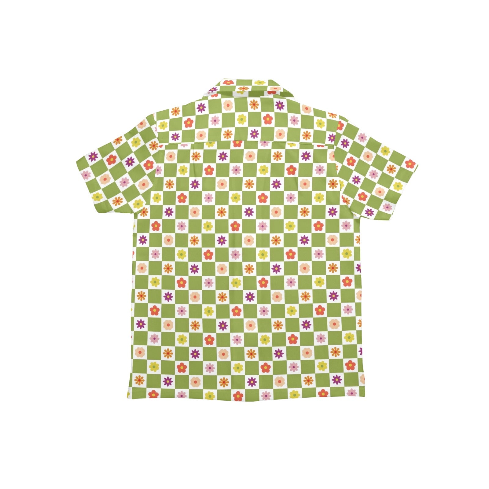 Flower Check Junior Kids Hawaiian Shirt