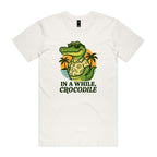 In A While, Crocodile Men's AS Colour T-shirt Natural Mens T-shirt animal Printed In Australia