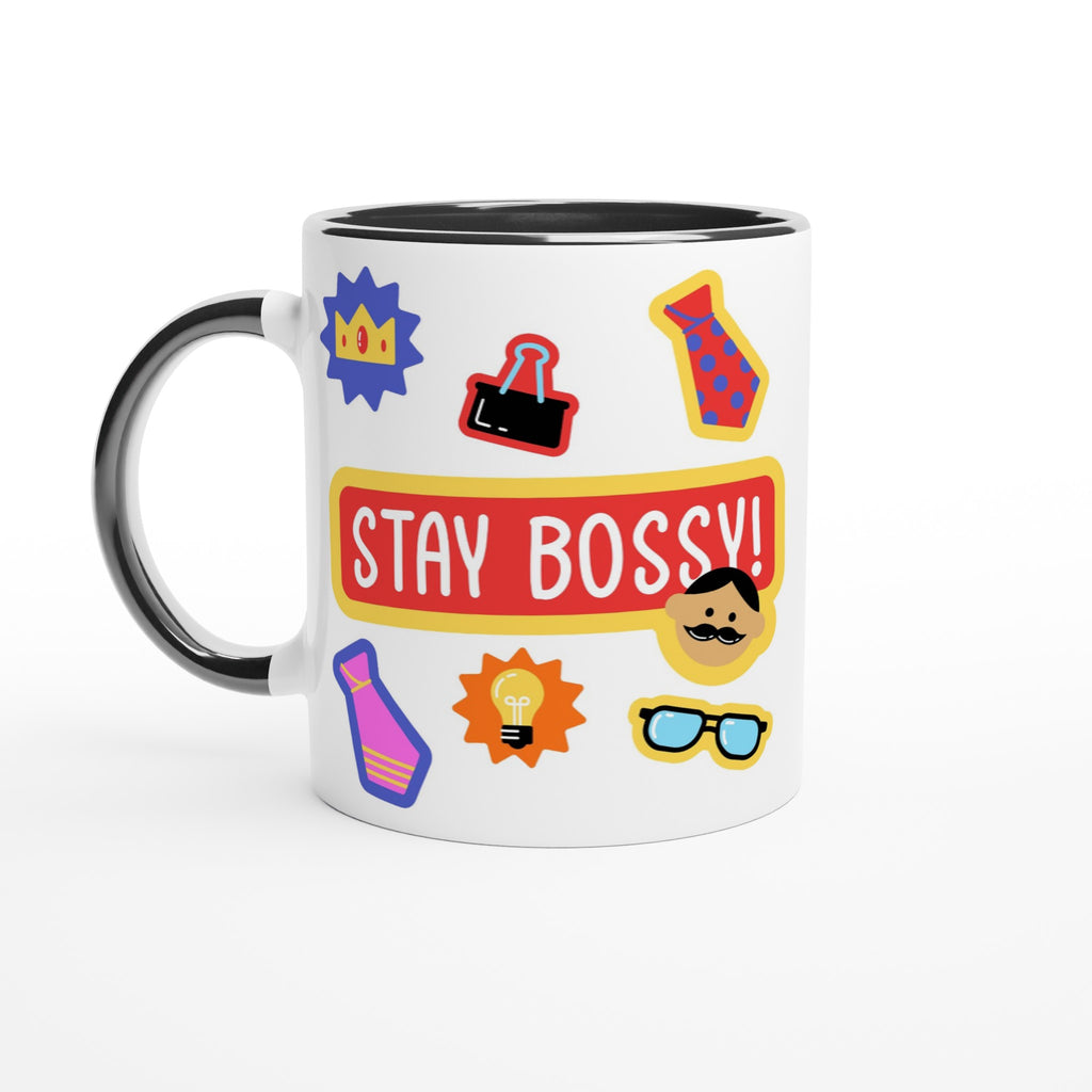 Stay Bossy, Boss Mug - White 11oz Ceramic Mug with Colour Inside Colour 11oz Mug Funny