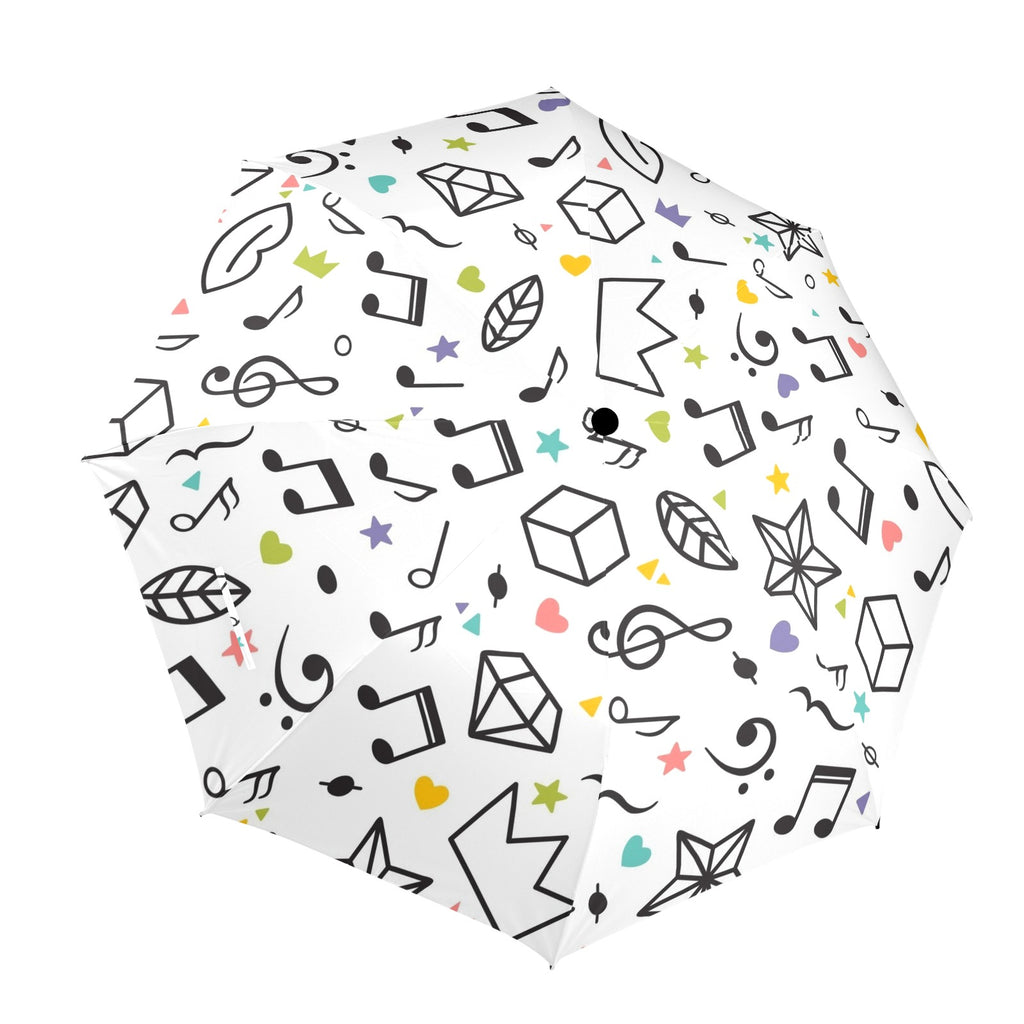 Music Time - Semi-Automatic Foldable Umbrella (Model U12) One Size Semi-Automatic Foldable Umbrella (U12)