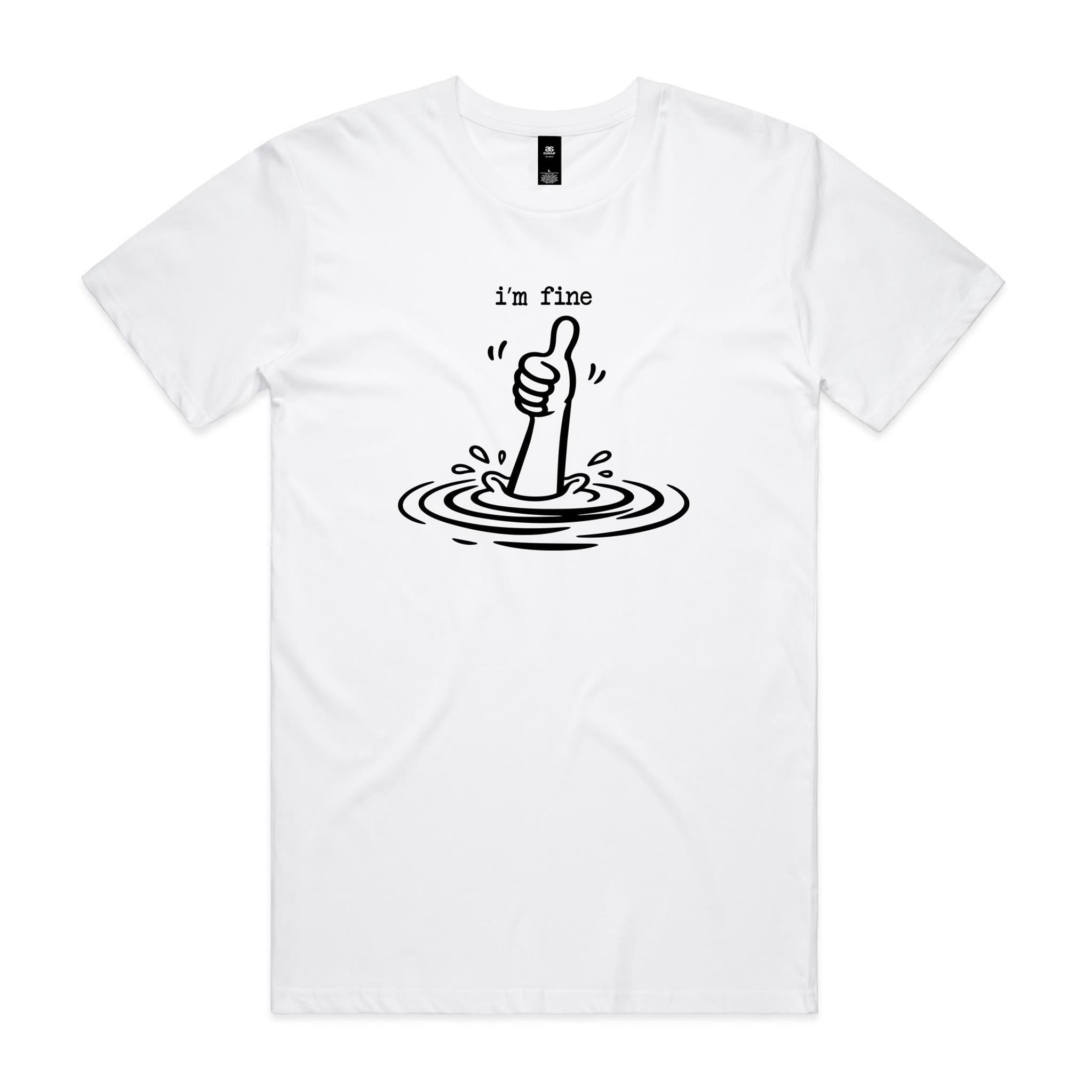 I'm Fine Drowning Thumbs Up Men's AS Colour T-shirt