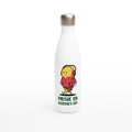 Music On, Worries Off White 17oz Stainless Steel Water Bottle Default Title White Water Bottle Globally Fulfilled Music