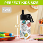 School Time - 12oz Kids Water Bottle with Straw Lid