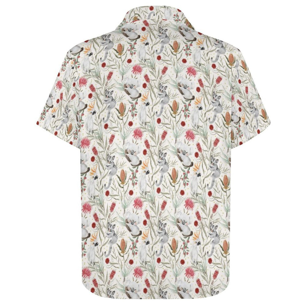 Australian Plants And Animals Women's Short-Sleeve Button Up Shirt Women's Short-Sleeve Button Up Shirt animal Plants Printed Offshore