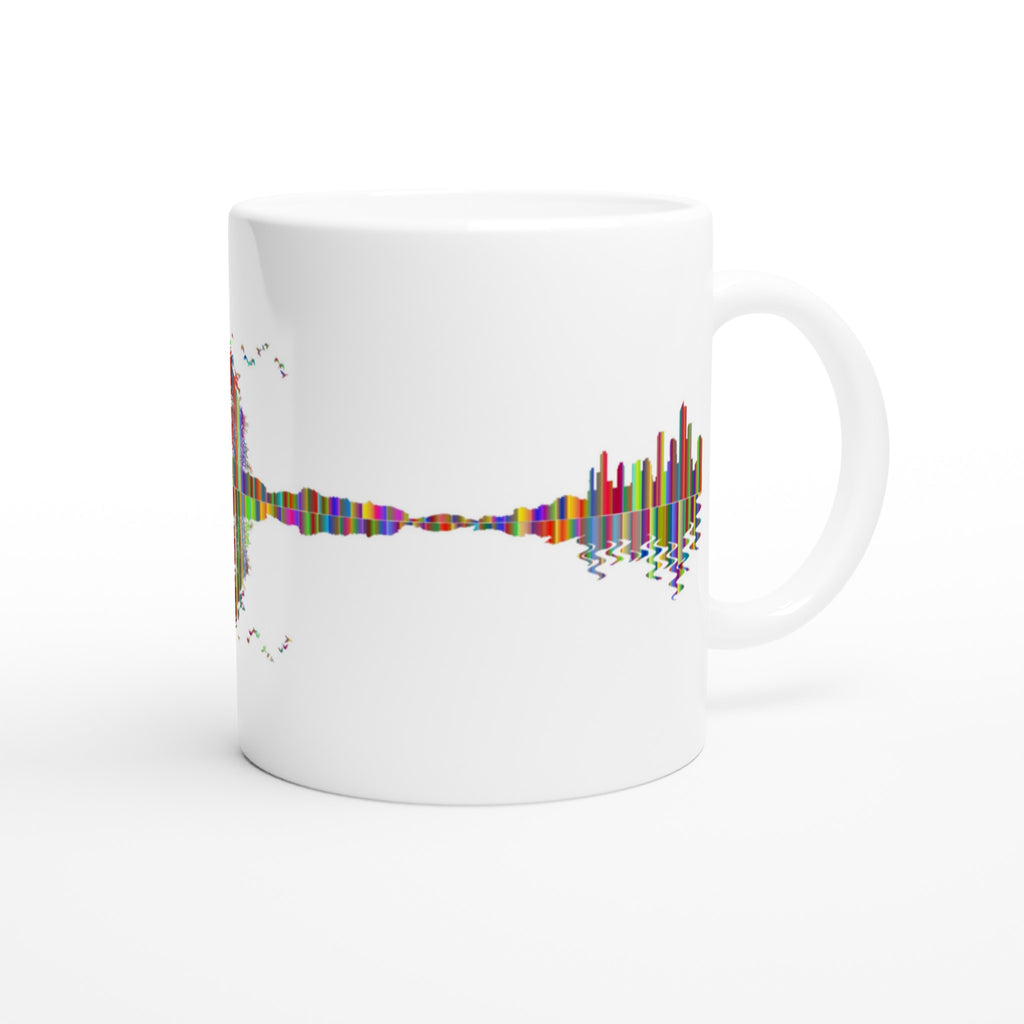 Guitar Reflection In Colour - White 11oz Ceramic Mug White 11oz Mug Globally Fulfilled Music