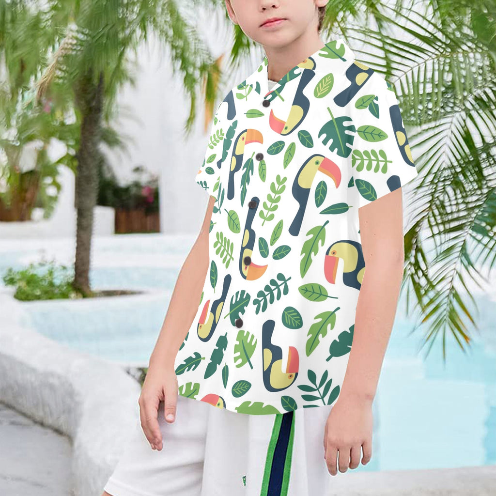 Toucans Senior Kids Hawaiian Shirt Senior Kids Hawaiian Shirt 8-15 animal Printed Offshore