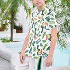Toucans Senior Kids Hawaiian Shirt Senior Kids Hawaiian Shirt 8-15 animal Printed Offshore