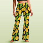Cool Pineapples High Waist Crossover Tummy Control Flare Leggings 5XL High Waist Flare Leggings Food Printed Offshore