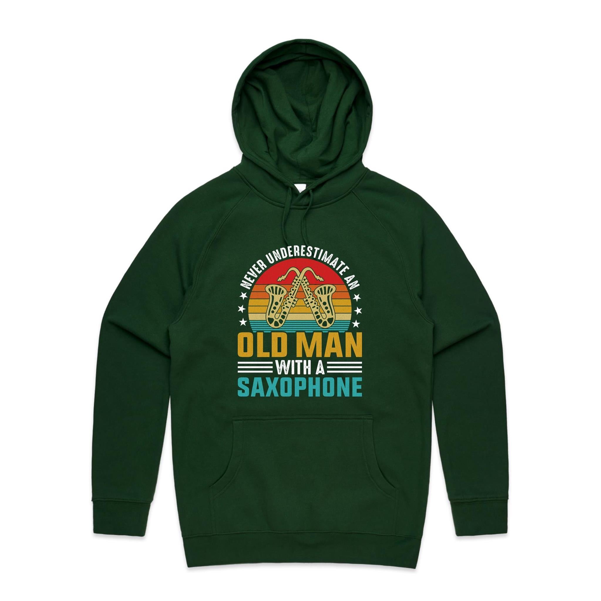 Never Underestimate An Old Man With A Saxophone - Men's AS Colour Hoodie