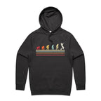 Trumpet Player Evolution - Mens Hoodie Coal Mens Hoodie Music Printed In Australia