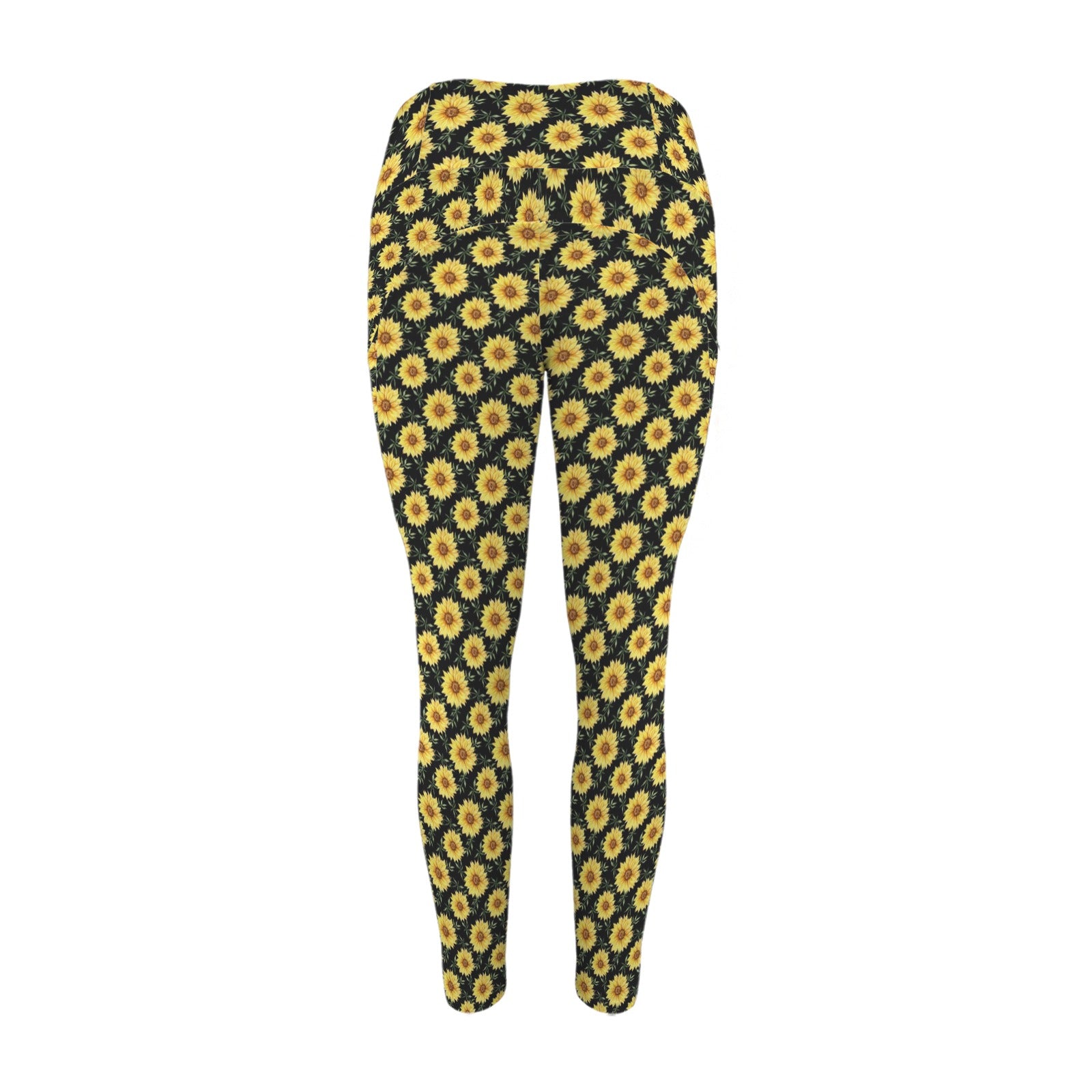Painted Sunflower - Women's High Waist Pockets Yoga Leggings