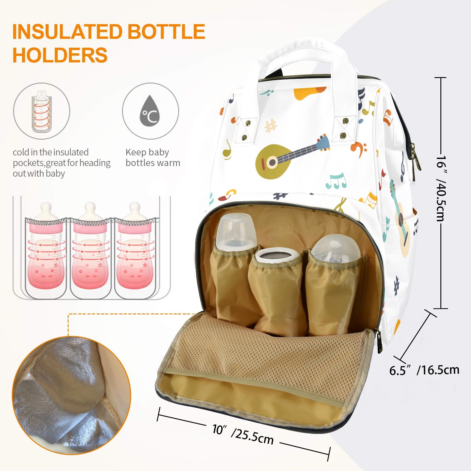 Guitar Music - Multi-Function Backpack, Nappy / Diaper Bag