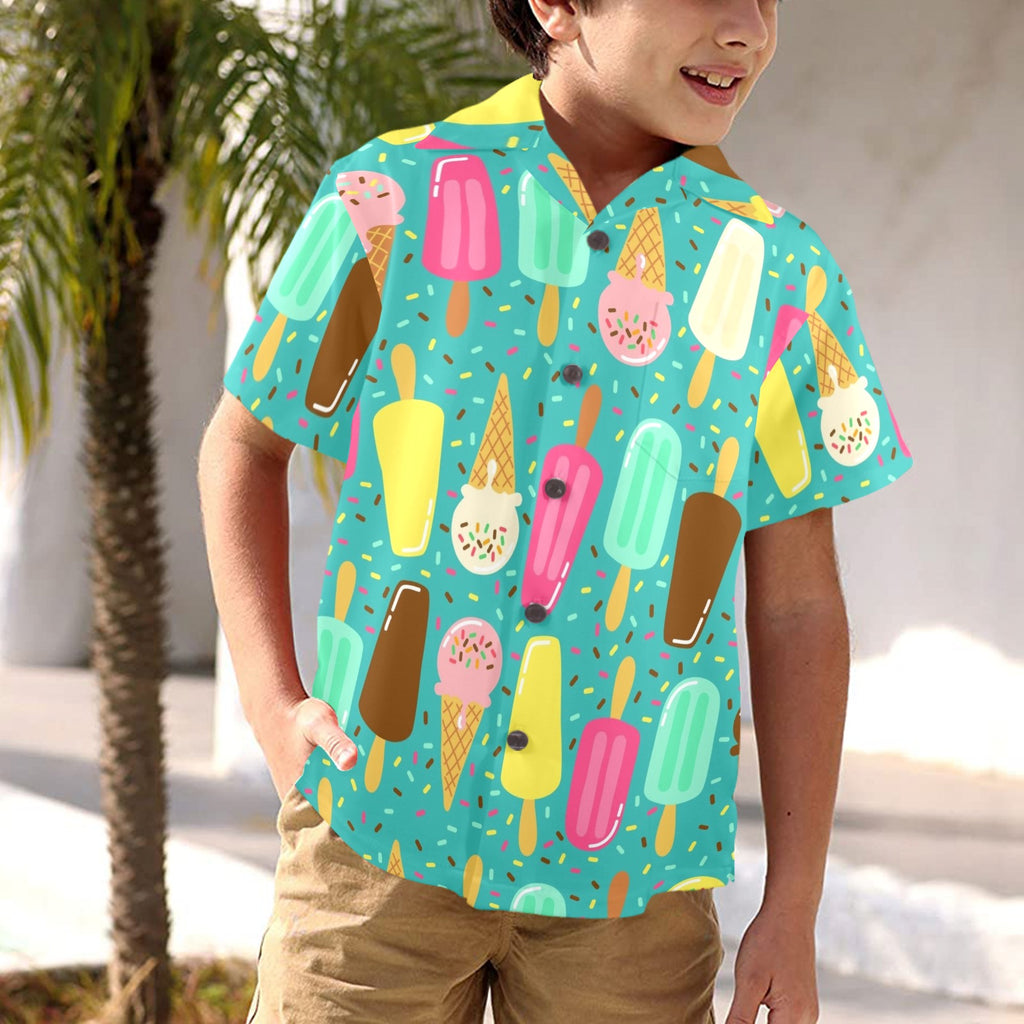 Ice Cream - Junior Kids Hawaiian Shirt