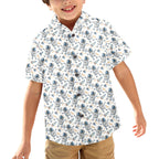Astronauts And Rocket Ships Junior Kids Hawaiian Shirt