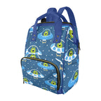 Cute Aliens in UFOs - Multi-Function Backpack, Nappy / Diaper Bag