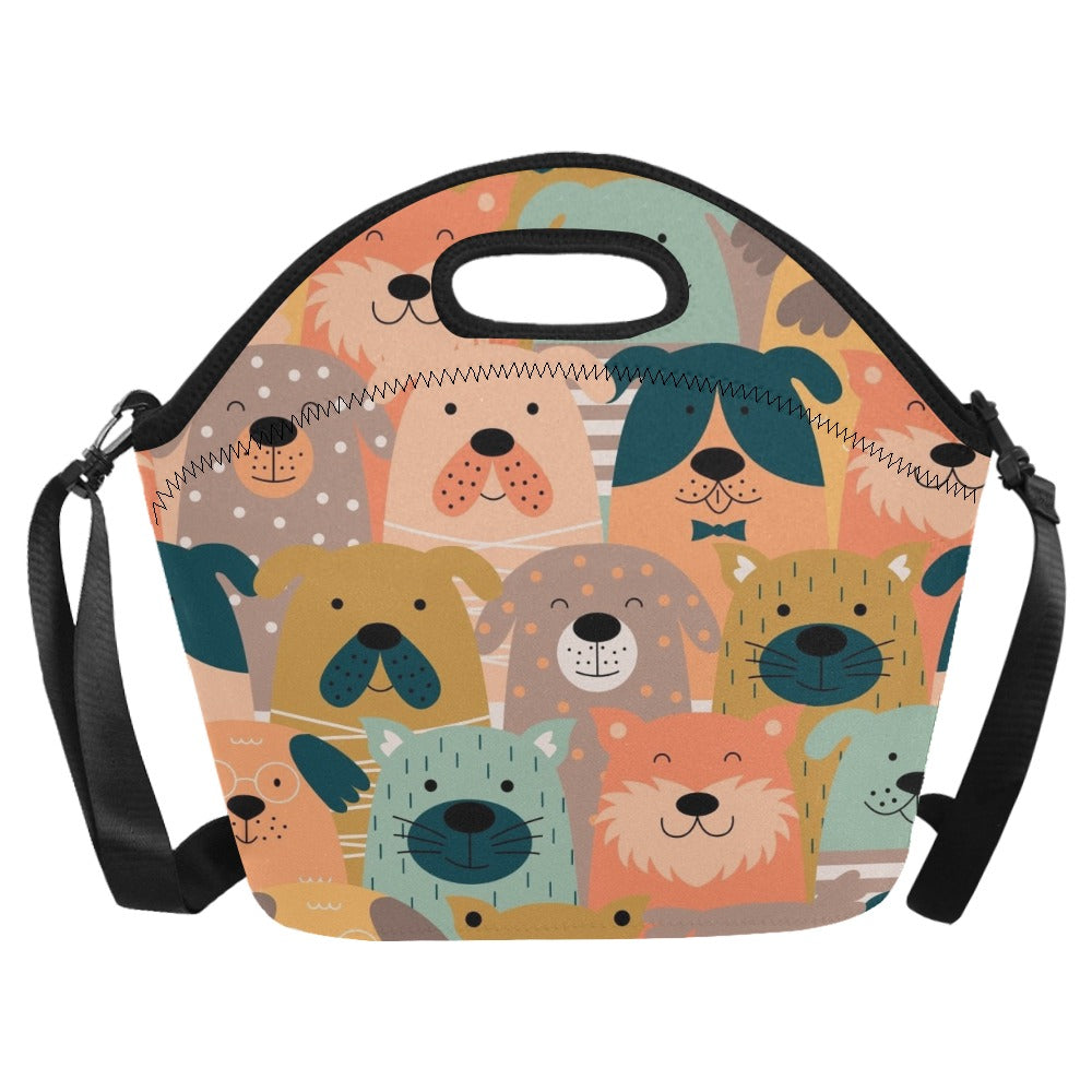 Lots Of Dogs - Neoprene Lunch Bag Neoprene Lunch Bag Printed Offshore
