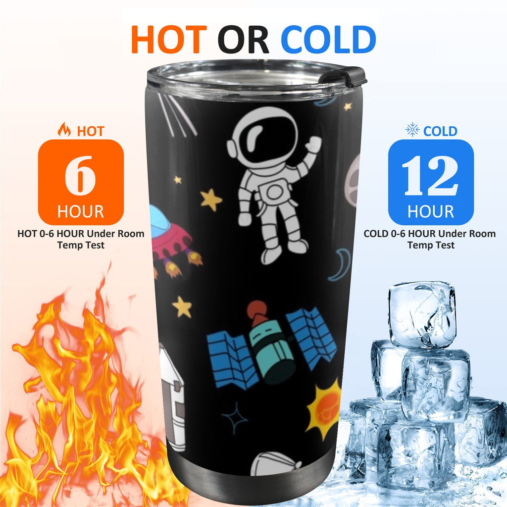 Kids Space - 20oz Mobile Tumbler with Lid (Black Lock) 20oz Travel Mug Printed Offshore Space