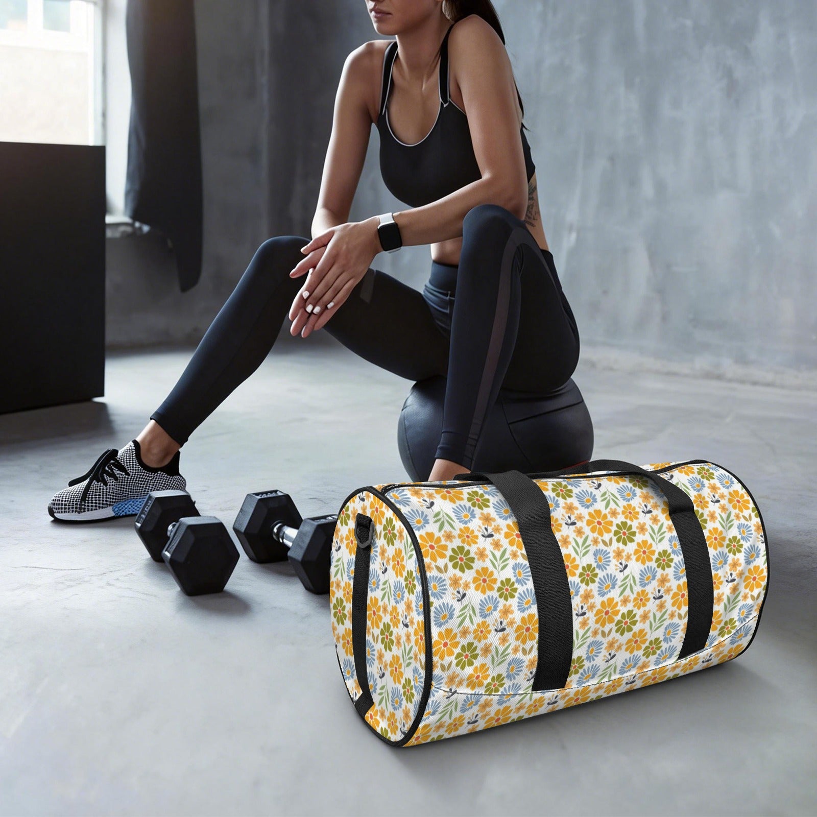 Retro Boho Flower Duffle Bag Duffle Bag Printed Offshore