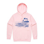 Surf Beach - Mens Hoodie Pink Mens Hoodie Printed In Australia Summer Surf