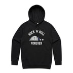 Rock And Roll Forever - Mens Hoodie Black Mens Hoodie Music Printed In Australia