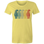 Guitar Headstocks - Womens T-shirt Yellow Womens T-shirt Music Printed In Australia