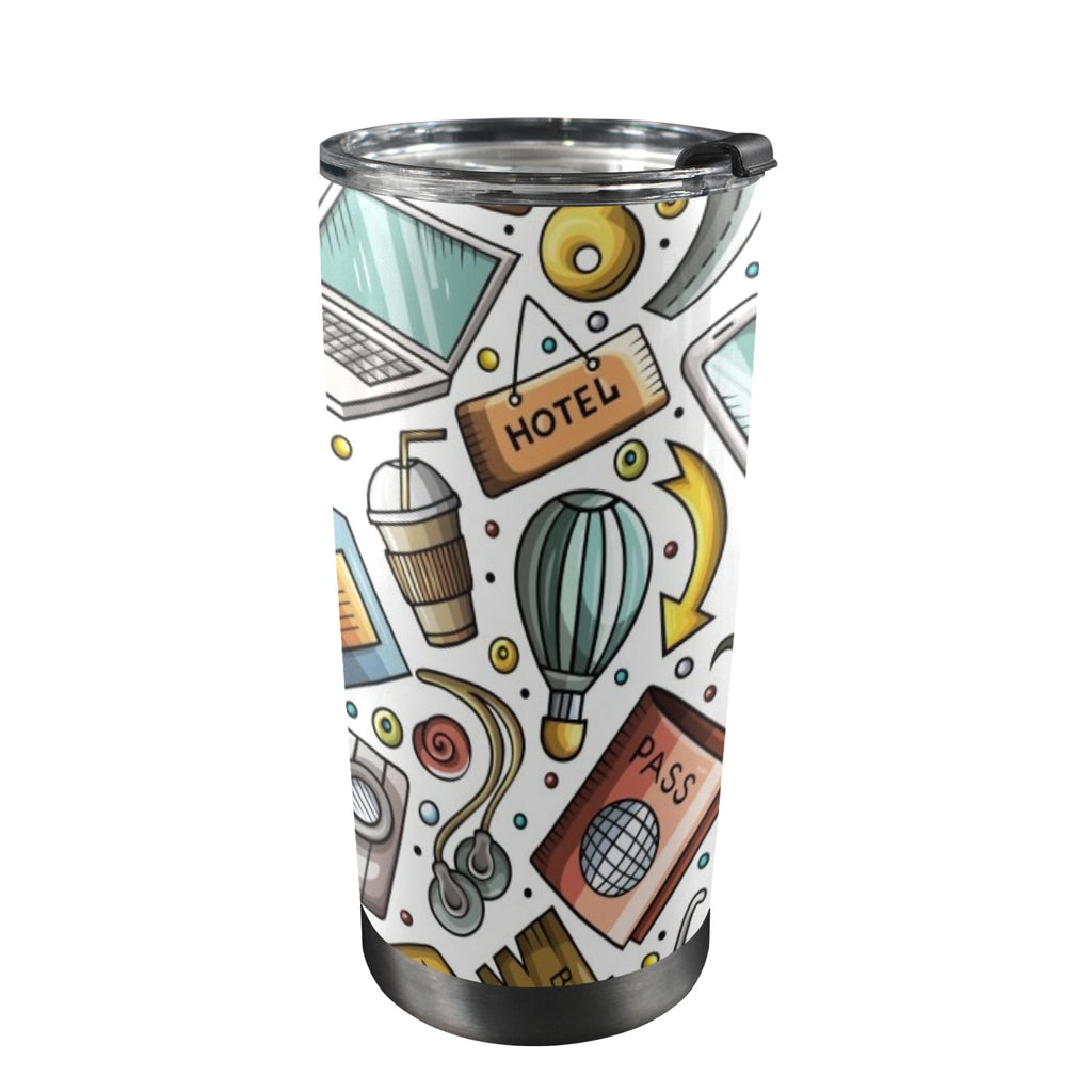 Travel Montage - 20oz Mobile Tumbler with Lid (Black Lock)