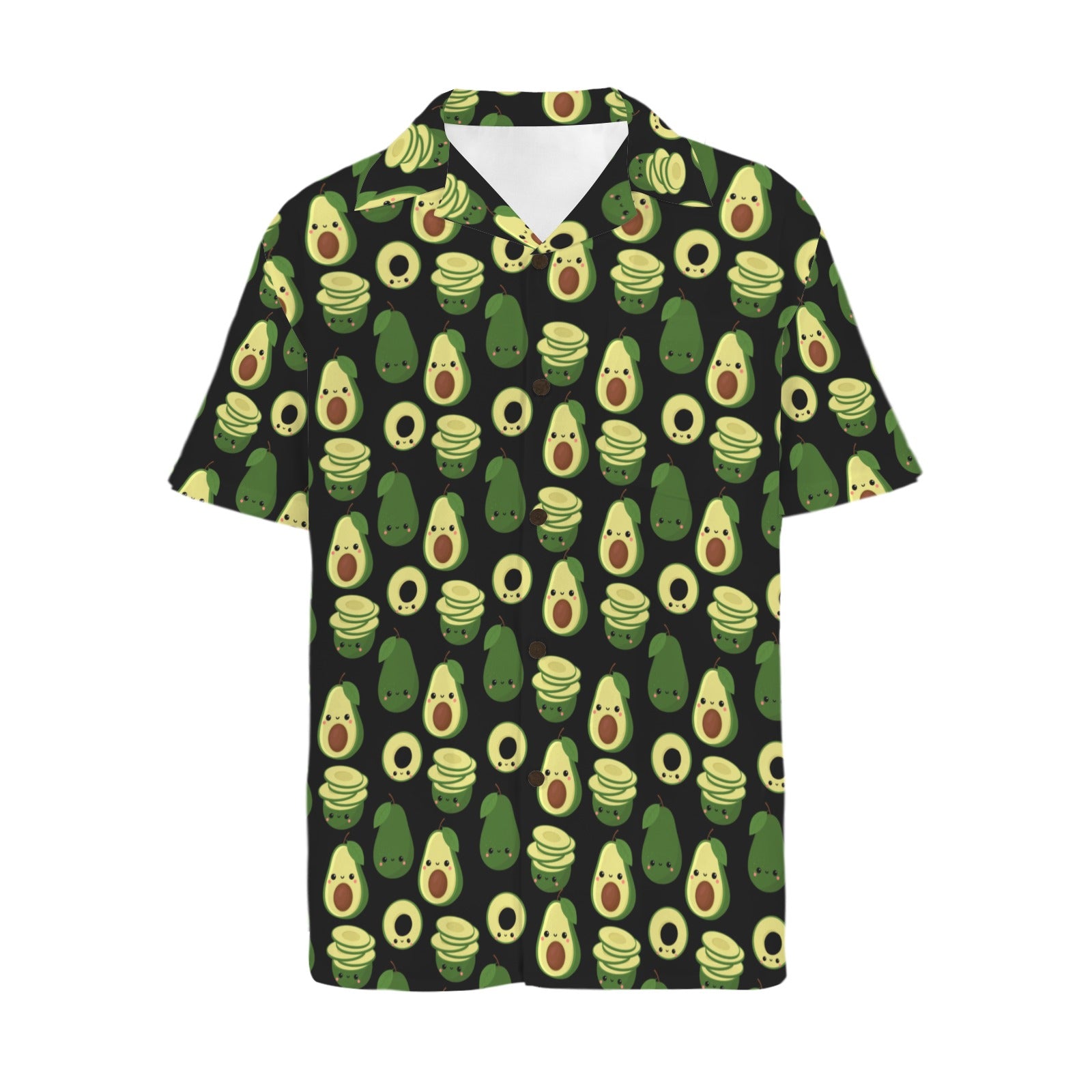 Cute Avocados Men's Short Sleeve Hawaiian Shirt Men's Hawaiian Shirt (New) Food Printed Offshore
